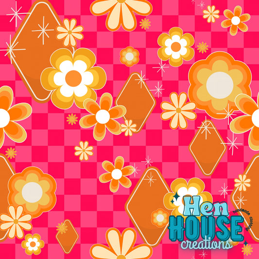 BIG KIDS Pink Checkered Floral